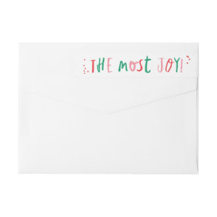 The most joy holiday card wrap around address wrap around label