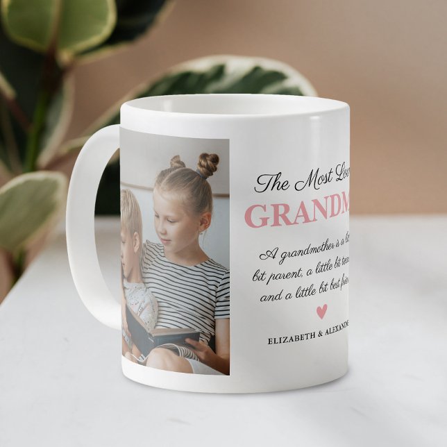 The Most Loved Grandma 2 Photo Coffee Mug (Creator Uploaded)