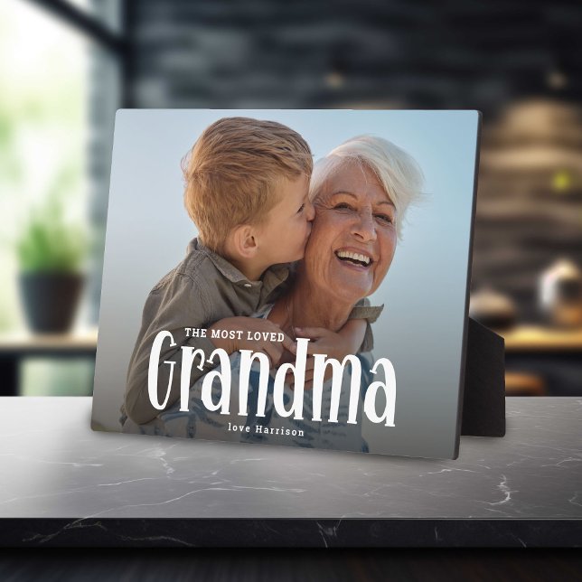The Most Loved GRANDMA' Cute Photo Gift  Plaque (Creator Uploaded)