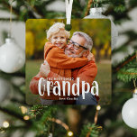 The Most Loved GRANDPA' Cute Gift Metal Ornament<br><div class="desc">Let a grandfather know how much he is loved with this; Cute Modern Custom Photo Grandpa Christmas Ornament. Design features fun white typography that reads 'The Most Loved GRANDPA'. Simply upload your favourite picture and personalize the name/s of who its from. Text colour can be changed by using the 'customize...</div>