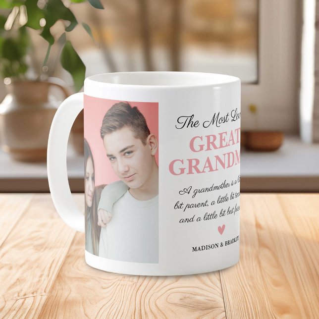 The Most Loved Great Grandma 2 Photo Coffee Mug (Creator Uploaded)