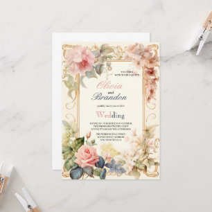 THE MOST MODERN AND ELEGANT FLOWERS WEDDING  INVITATION