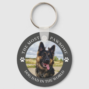 The Most Pawsome Dog Dad Keychain