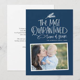 The Most Quarantined Time of the Year Blue Photo Holiday Card