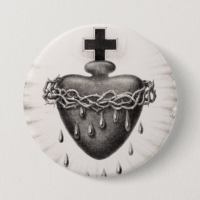 The Most Sacred Heart of Jesus Christ 3 Inch Round Button (Front)