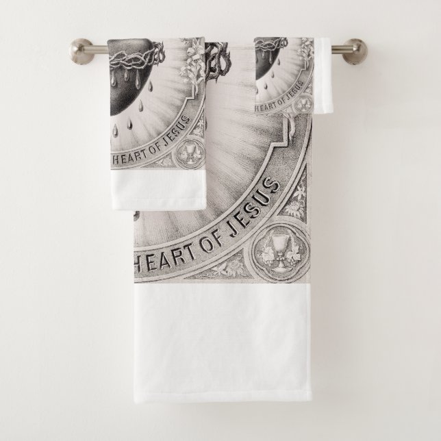 The Most Sacred Heart of Jesus Christ Bath Towel Set (Insitu)