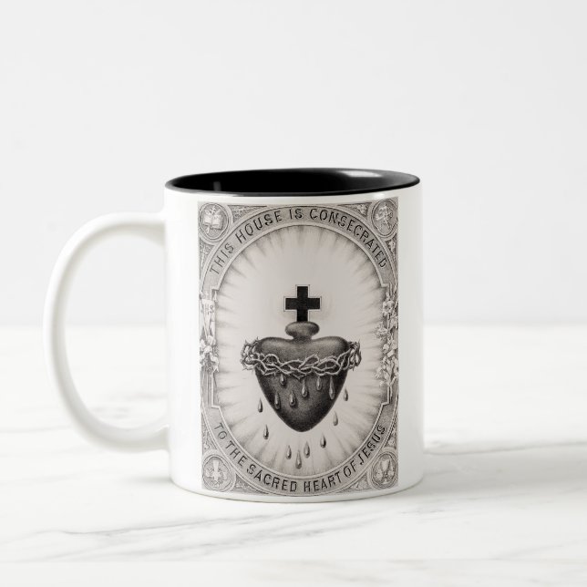The Most Sacred Heart of Jesus Christ Two-Tone Coffee Mug (Left)
