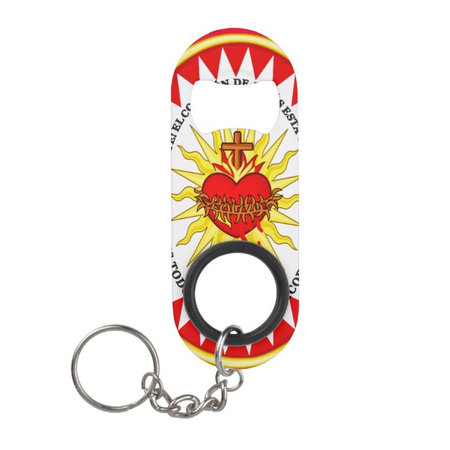 The Most Sacred Heart of Jesus Keychain Bottle Opener (Front)