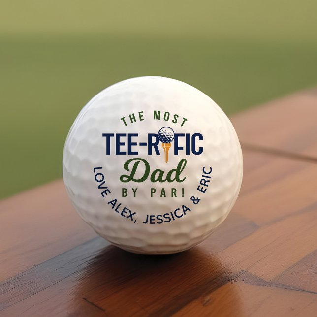 The Most Tee-Rific Dad By Par Fun Personalized Golf Balls (The Most Tee-Rific Dad By Par Fun Personalized Golf Balls)