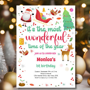 The most wonderful christmas birthday invitation