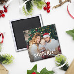 The most wonderful time Christmas photo Magnet<br><div class="desc">Get ready to spread holiday cheer with this customizable Christmas magnet featuring the caption "It's the most wonderful time of the year". Add one of your favourite family photos to create a unique keepsake and let the holidays begin.</div>