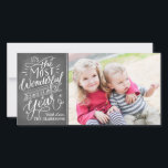 The Most Wonderful Time Hand Lettered Chalkboard Holiday Card<br><div class="desc">This contemporary and modern holiday photo card features original hand lettered calligraphy artwork that says "It's the most wonderful time of the year" on a faux chalkboard background.</div>