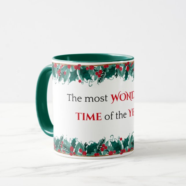 The Most Wonderful Time of the Year Christmas Mug (Front Left)