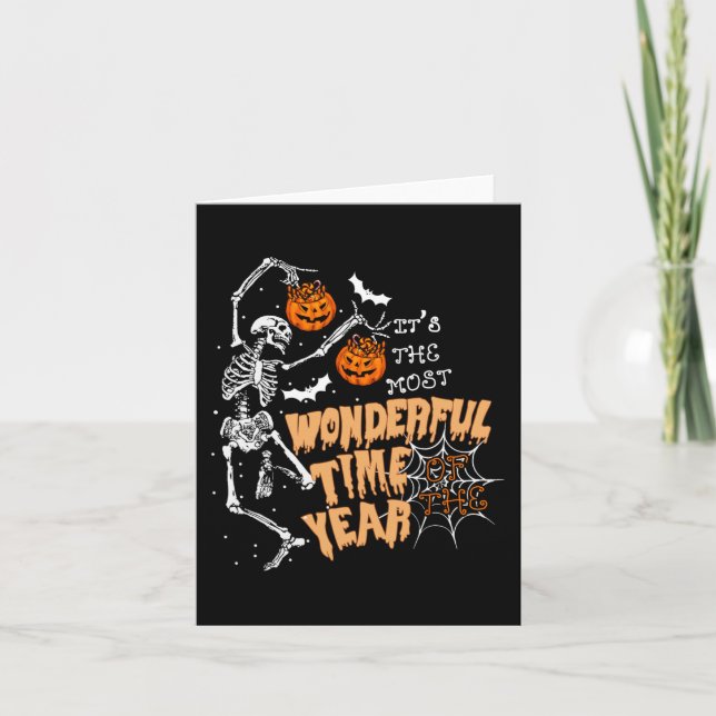 The Most Wonderful Time Of The Year Dance Skeleton Card (Front)