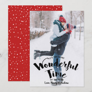 The Most Wonderful Time Of The Year Elegant Photo Holiday Card