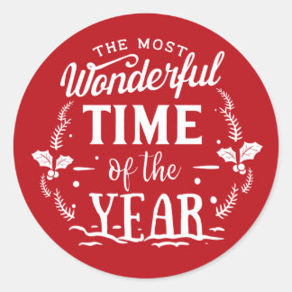 The Most Wonderful Time of the Year Holiday Classic Round Sticker