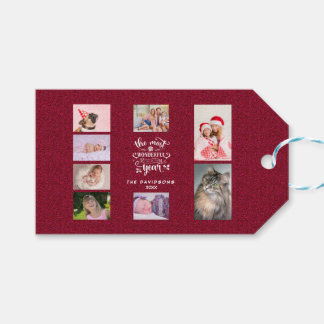 The Most Wonderful Time Of The Year Script Photo Gift Tags