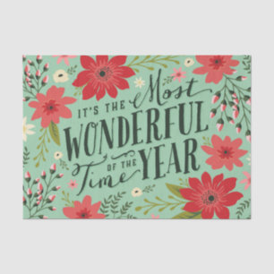 The Most Wonderful Time of Year Holiday Floral Tissue Paper