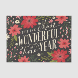 The Most Wonderful Time of Year Holiday Floral Tissue Paper