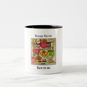 The Mother Road Markers Two-Tone Coffee Mug