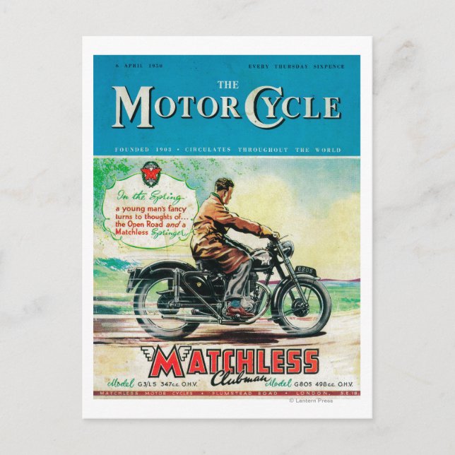 The Motor Cycle Magazine Cover Postcard (Front)
