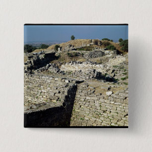 The Mound of Hissarlik, the site of 2 Inch Square Button