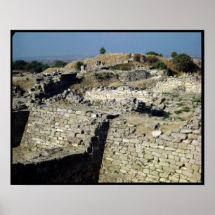 The Mound of Hissarlik, the site of Poster
