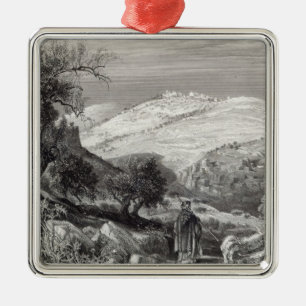 The Mount of Olives, from Mount Zion Metal Ornament