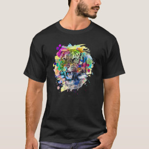 The Mountain Tigers with Splash Colours Illustrati T-Shirt