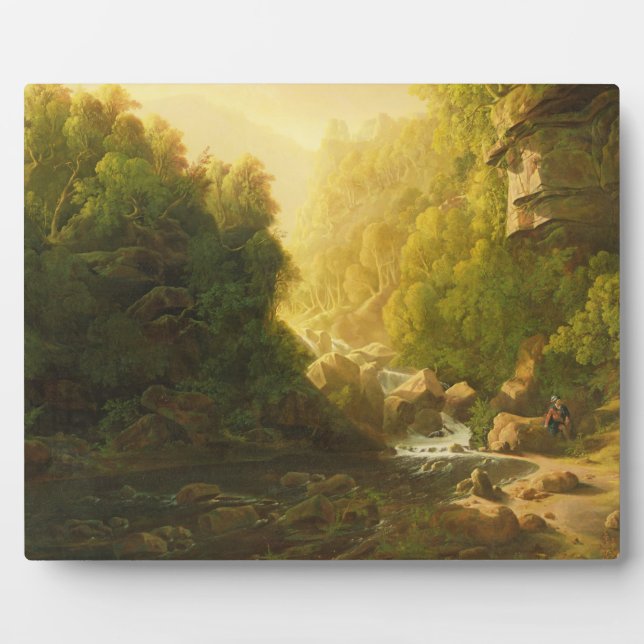 The Mountain Torrent, c.1820-30 (oil on canvas) Plaque (Front)