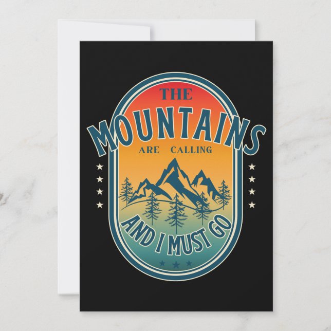 The mountains are calling and i must go invitation (Front)