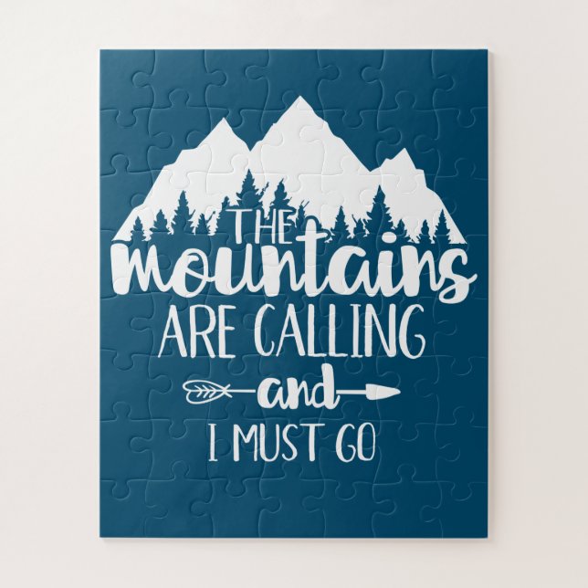 The Mountains Are Calling and I Must Go Jigsaw Puzzle (Vertical)