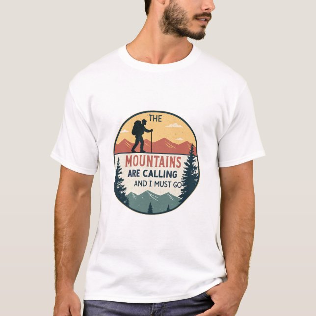 The Mountains Are Calling And I Must Go | Retro T-Shirt (Front)