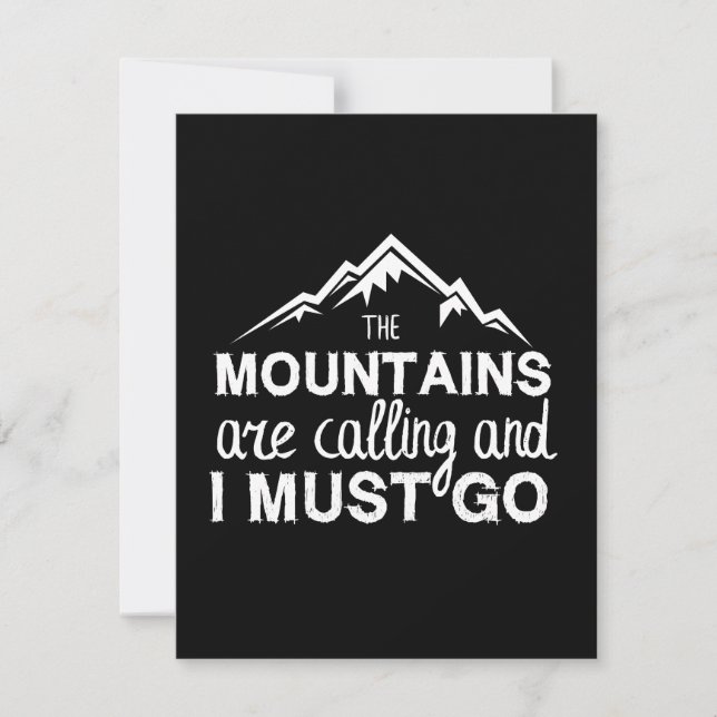 The Mountains Are Calling And I Must Go Save The Date (Front)