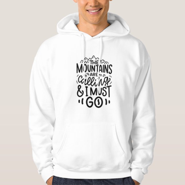 The Mountains are Calling Basic Hoodie (Front)