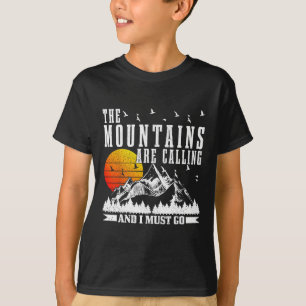 The Mountains Are Calling I Must Go Hiking Camping T-Shirt