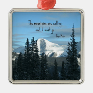 The mountains are calling... metal ornament