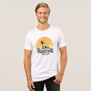 The Mountains Are Calling Mountain Lover Hiking Tri-Blend Shirt