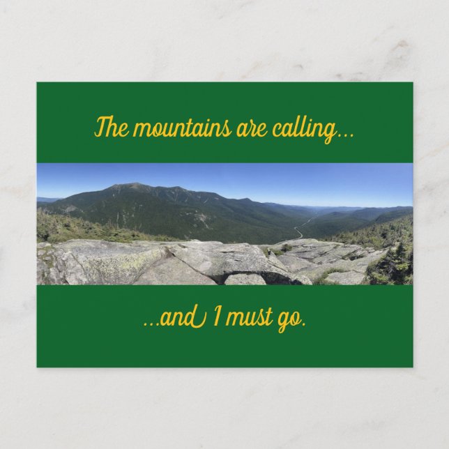 The Mountains are Calling Postcard (Front)