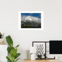 The Mountains are Calling Quote Snowy Mountain