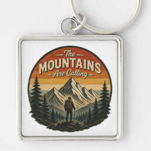 The Mountains Are Calling – Vintage Hiking Keychain