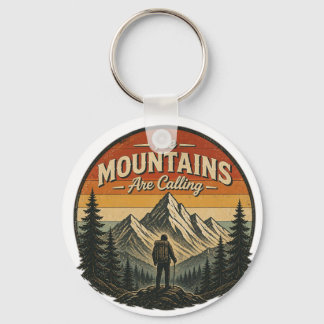 The Mountains Are Calling – Vintage Hiking Keychain
