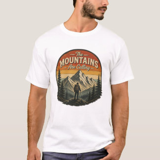 The Mountains Are Calling – Vintage Hiking  T-Shirt