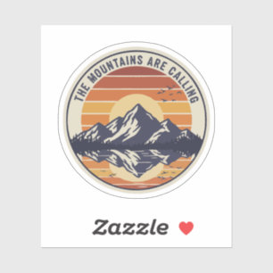 The Mountains Are Calling Vintage Retro Sunset