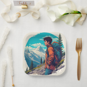 the mountains Birthday or Shower  Paper Plate