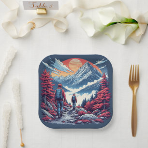 the mountains Birthday or Shower  Paper Plate