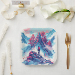 the mountains Birthday or Shower  Paper Plate