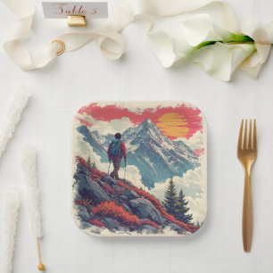 the mountains Birthday or Shower  Paper Plate