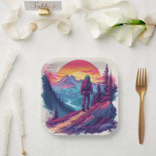 the mountains Birthday or Shower  Paper Plate