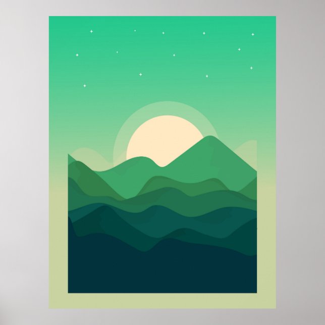 The mountains bright green poster (Front)
